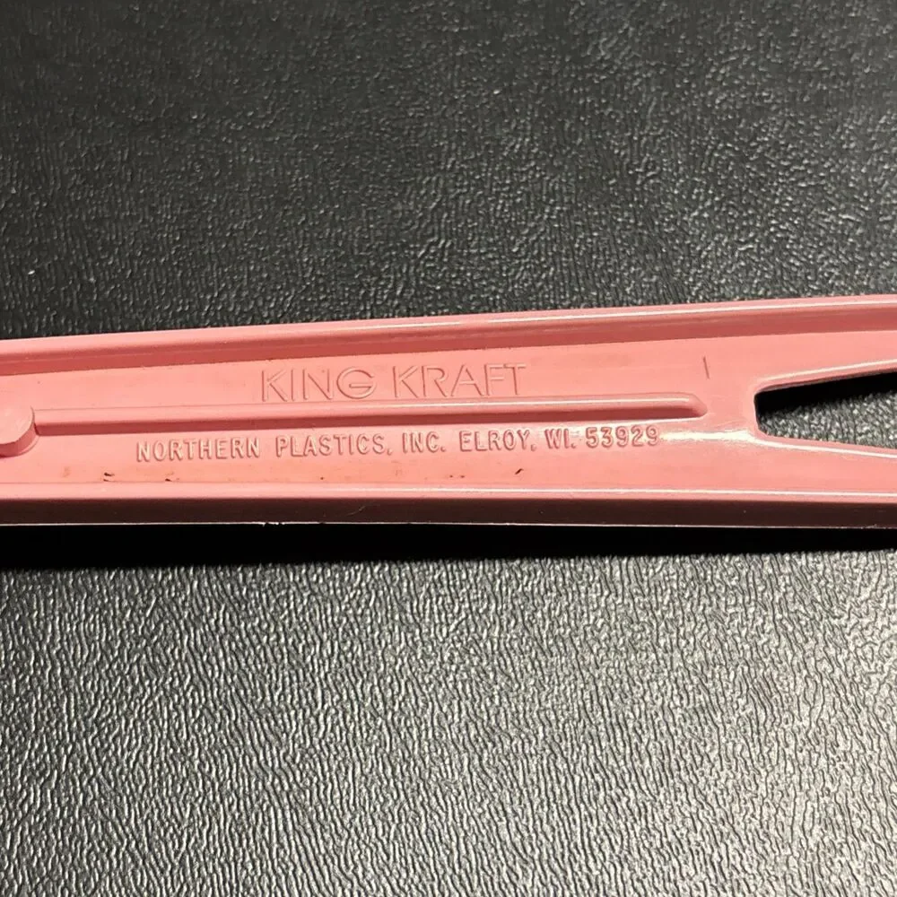 Vintage King Kraft Spaghetti Pasta Fork Slotted Spoon Pink EUC